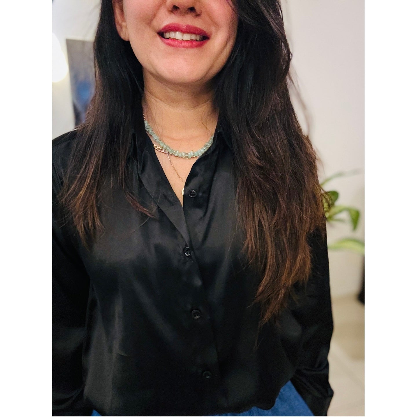 Perfect Midnight Satin Shirt